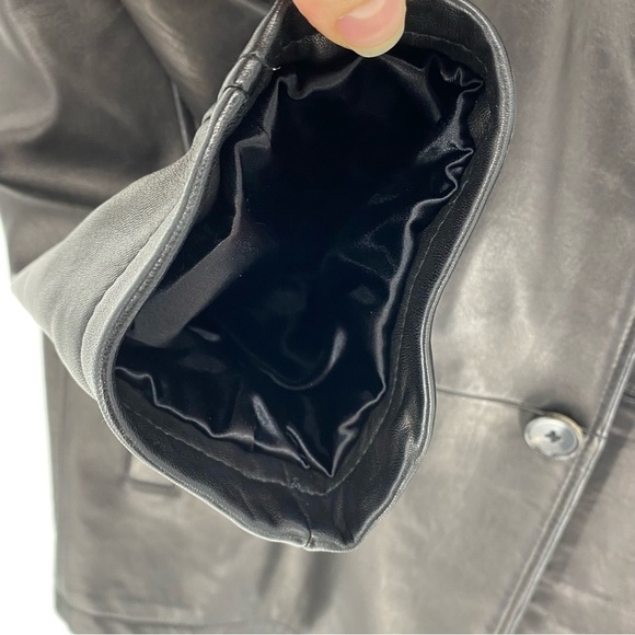 Andrew Marc Men's Black Leather Button Front Blazer Jacket Coat XL - Picture 4 of 16